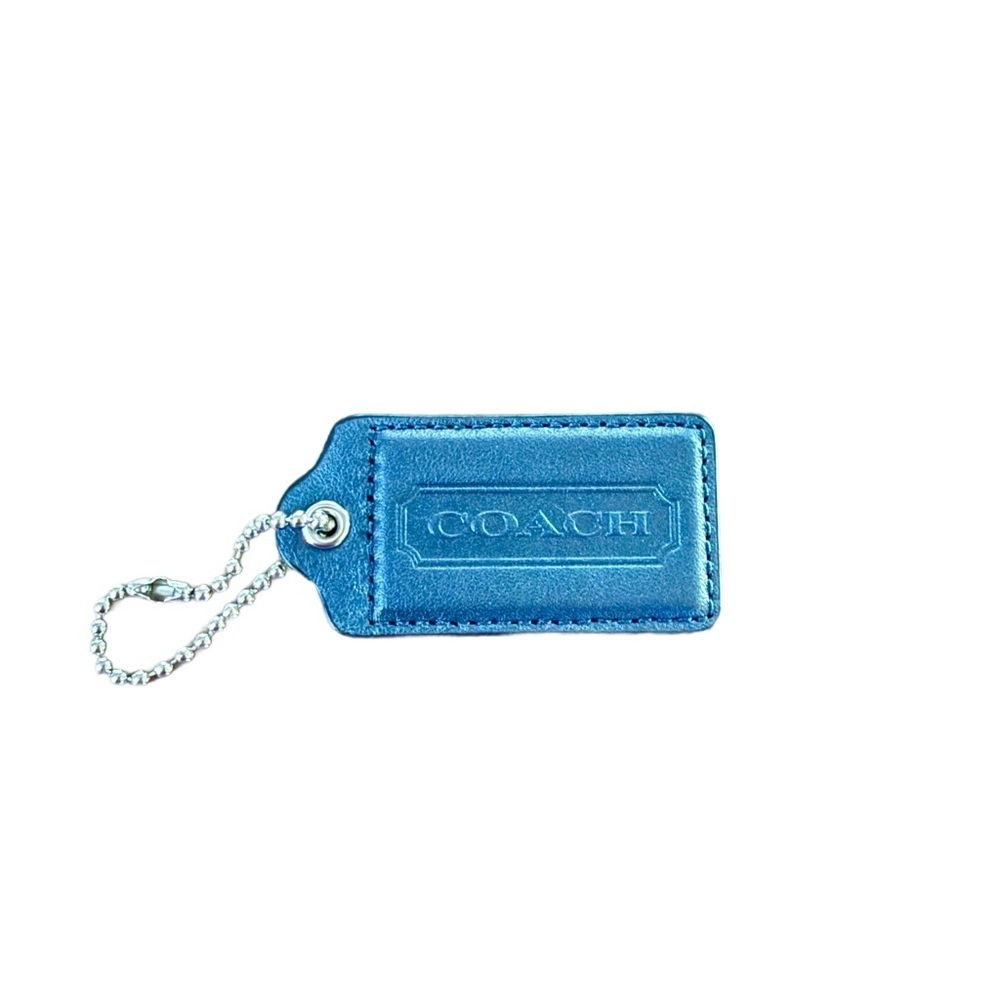 Authentic Coach Black Leather Tag Keychain/Bag Charm - NWOT